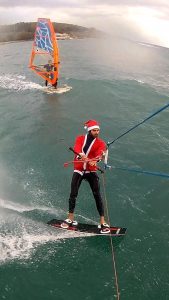 santa kitesurf session christmas new year athens