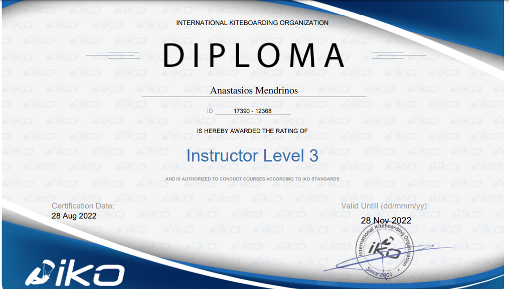 kitesurf iko instructor level 3
