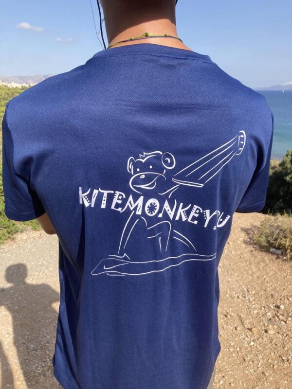 kitesurf kitemonkey quick dry lycra rashvest blue tshirt shortsleeve