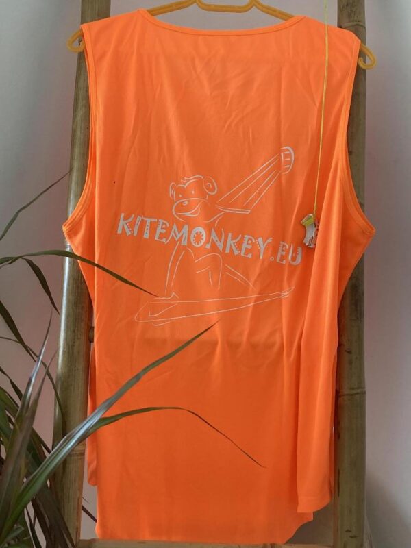 kitesurf kitemonkey quick dry lycra rashvest nosleeve orance tshirt