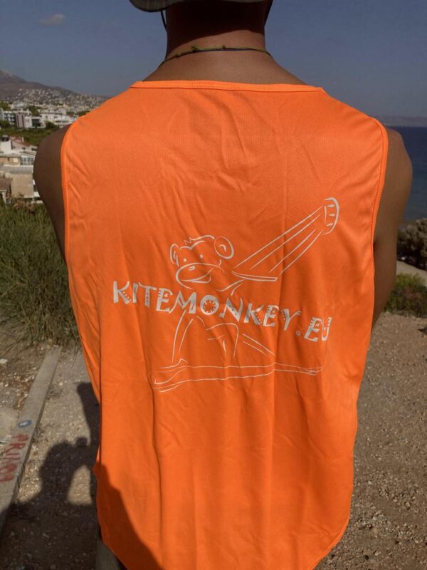 kitesurf kitemonkey quick dry lycra rashvest nosleeve orance tshirt