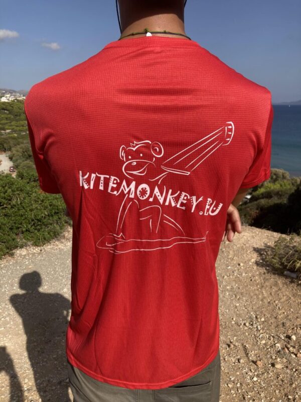 kitesurf kitemonkey quick dry lycra rashvest shortsleeve red tshirt