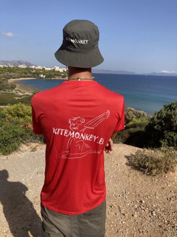 kitesurf kitemonkey quick dry lycra rashvest shortsleeve red tshirt