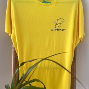kitesurf kitemonkey quick dry lycra rashvest shortsleeve yellow tshirt